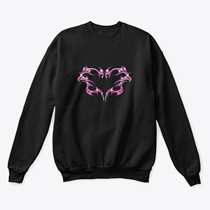 Sweat Noir avec design cœur