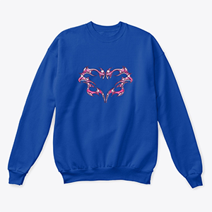 Sweat Bleu avec design cœur